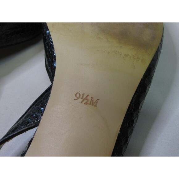 Talbots Shoes Womens Size 9.5M Darci3E Leather Slingback Heels Dressy Dark Blue - Picture 15 of 16